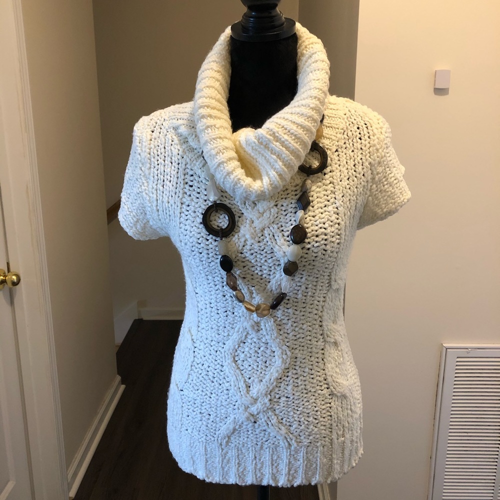 Charlotte Russe cowl neck short sleeve sweater